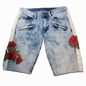 Smoke Rise Men's Acid Wash Jean Shorts  Grunge Revival Y2k Urban Core